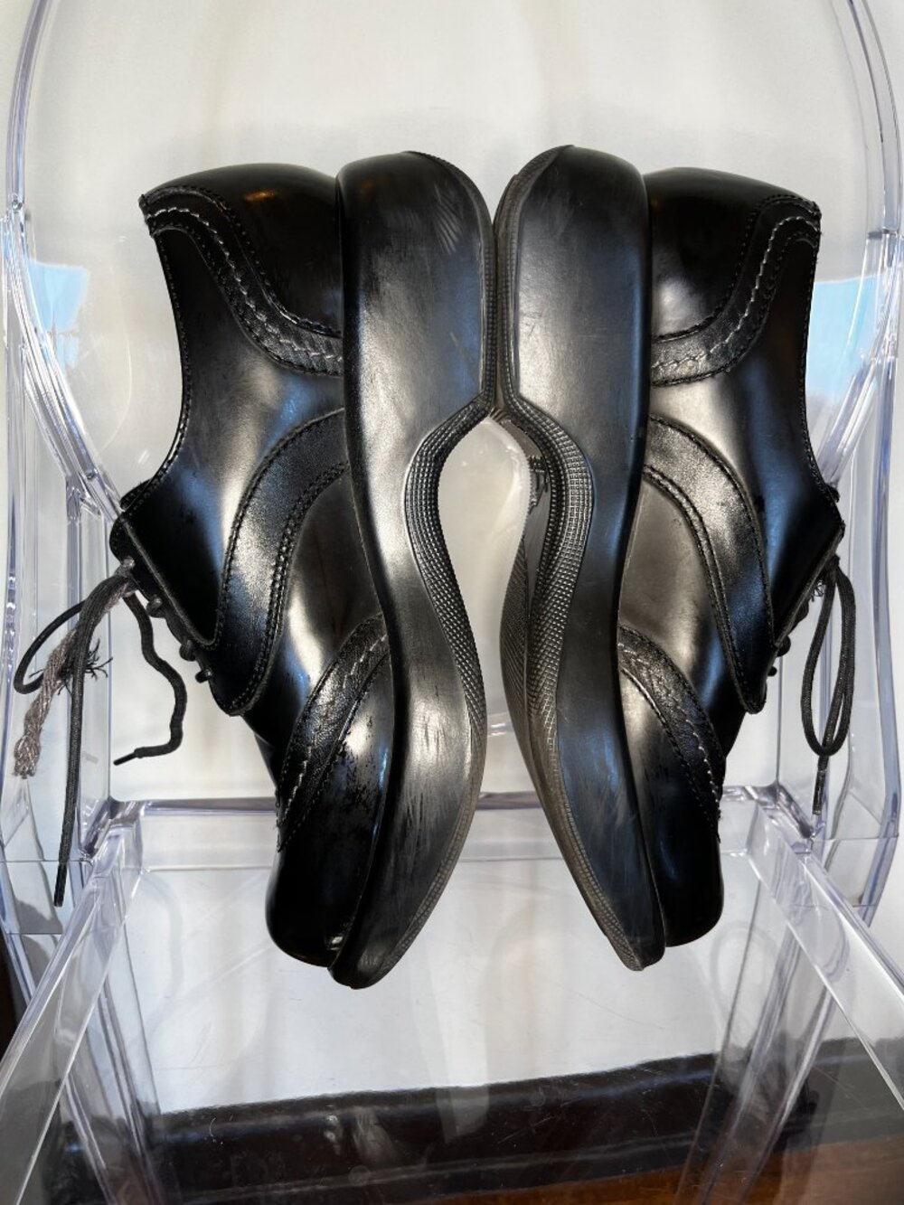 Dansko comfort brogue wingtip oxford, black leather - Picture 2 of 8